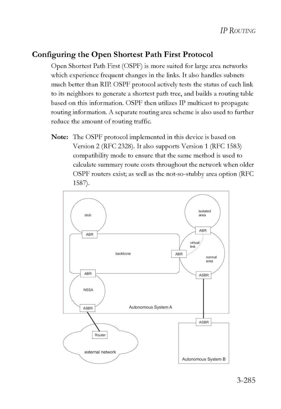 SMC Networks SMC8612XL3 F 1.0.1.3 manual Configuring the Open Shortest Path First Protocol, 285 