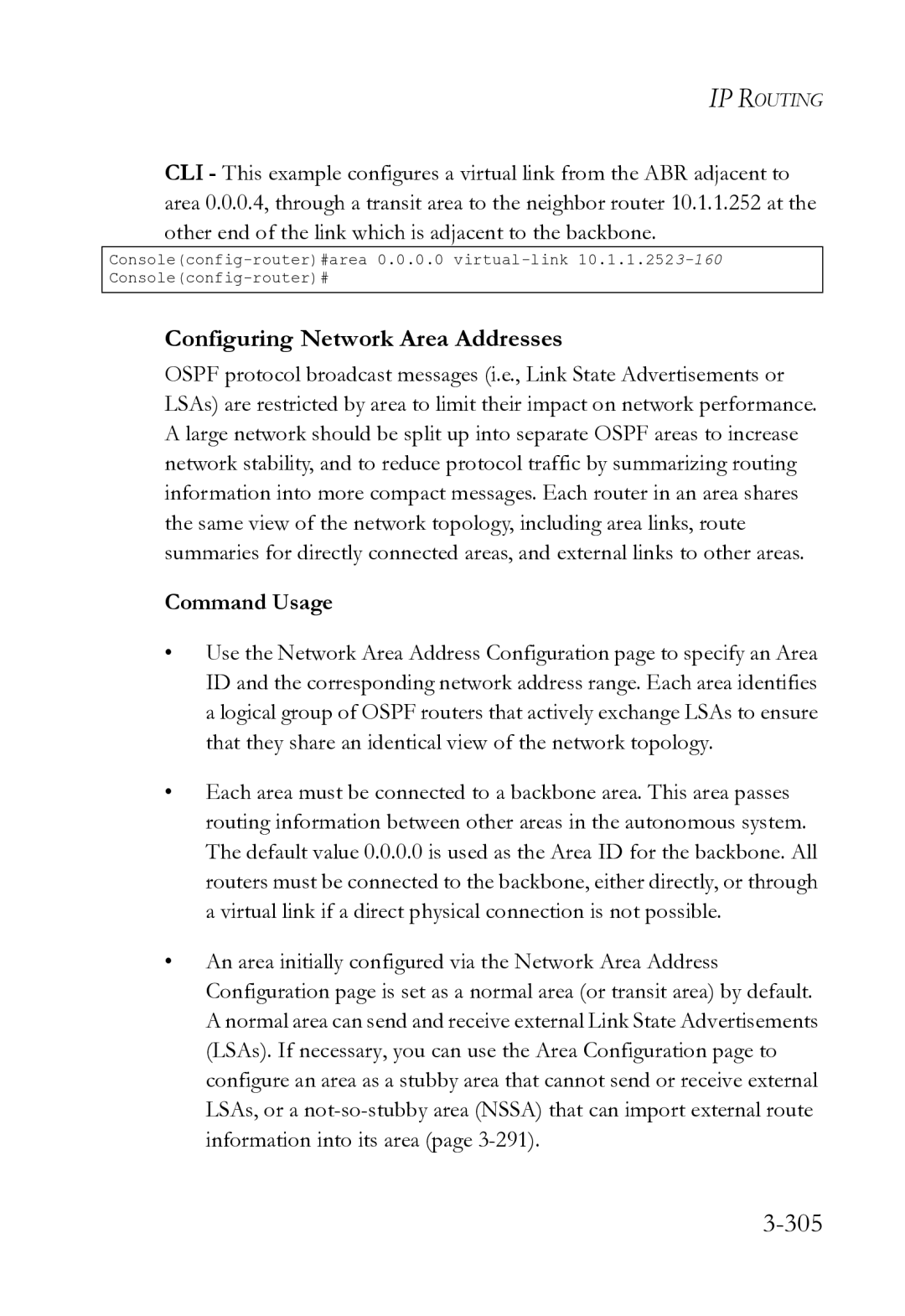 SMC Networks SMC8612XL3 F 1.0.1.3 manual 305, Configuring Network Area Addresses 