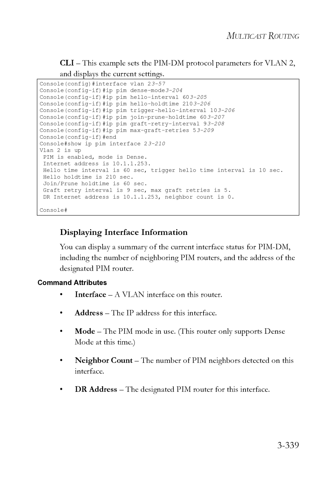 SMC Networks SMC8612XL3 F 1.0.1.3 manual 339, Displaying Interface Information 