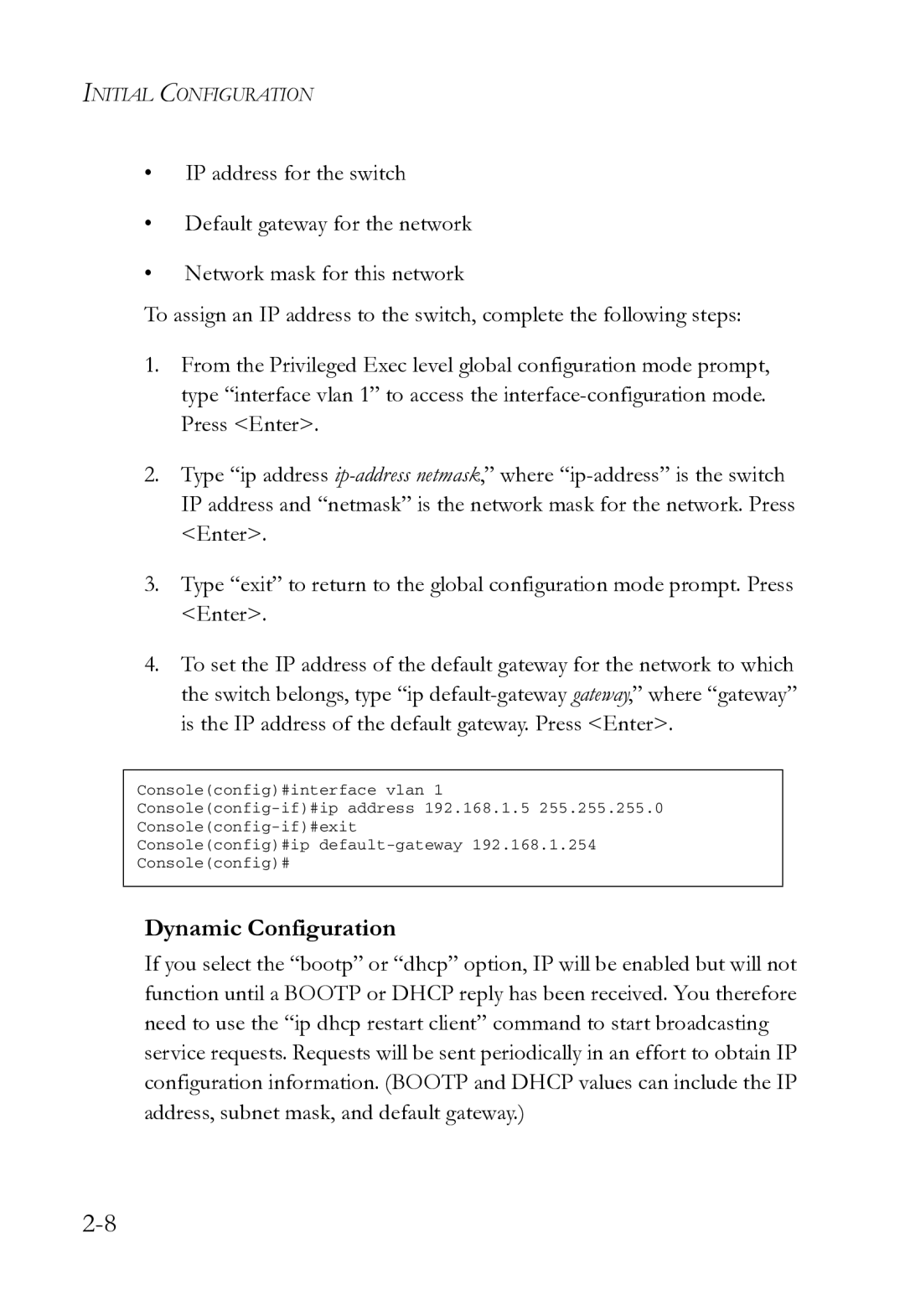 SMC Networks SMC8612XL3 F 1.0.1.3 manual Dynamic Configuration 