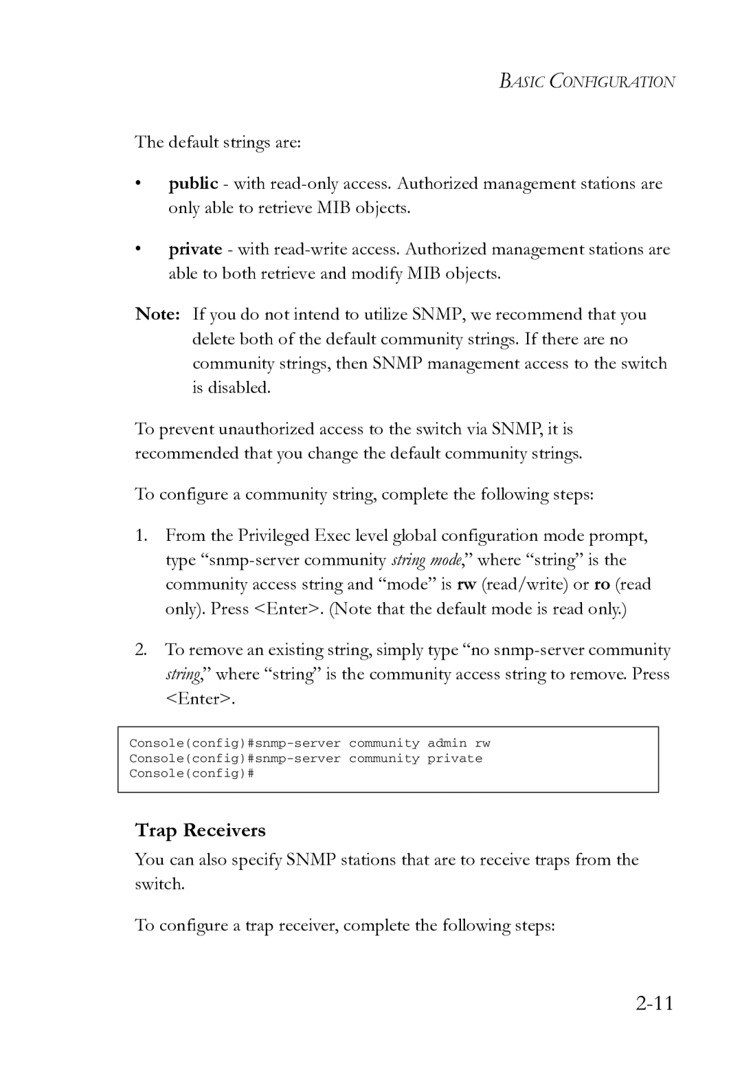 SMC Networks SMC8612XL3 F 1.0.1.3 manual Trap Receivers 