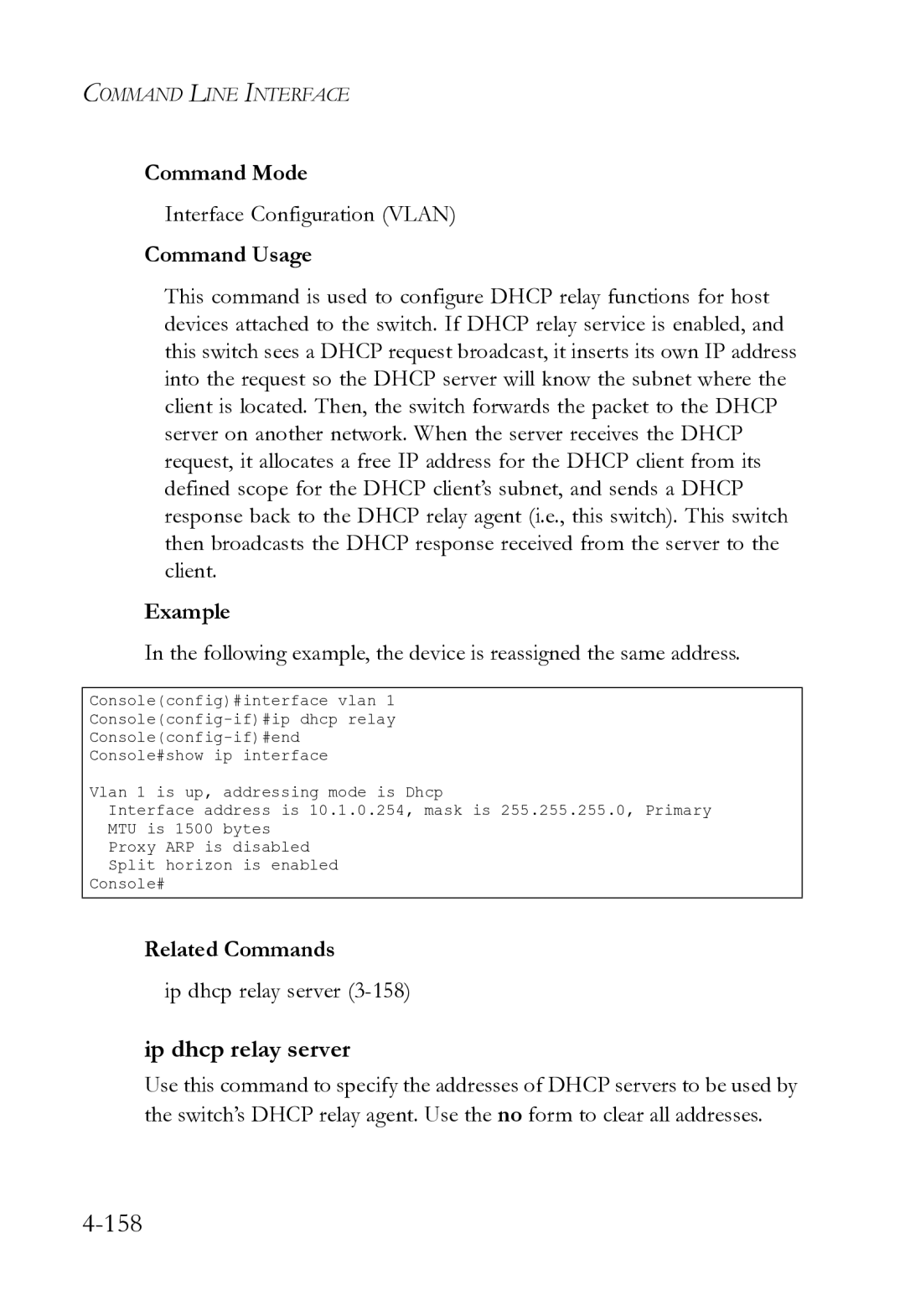 SMC Networks SMC8612XL3 F 1.0.1.3 manual Ip dhcp relay server 