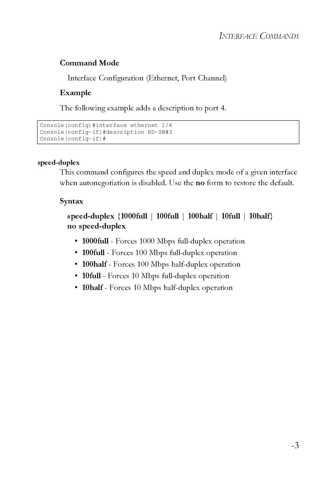 SMC Networks SMC8612XL3 F 1.0.1.3 manual Interface Configuration Ethernet, Port Channel 