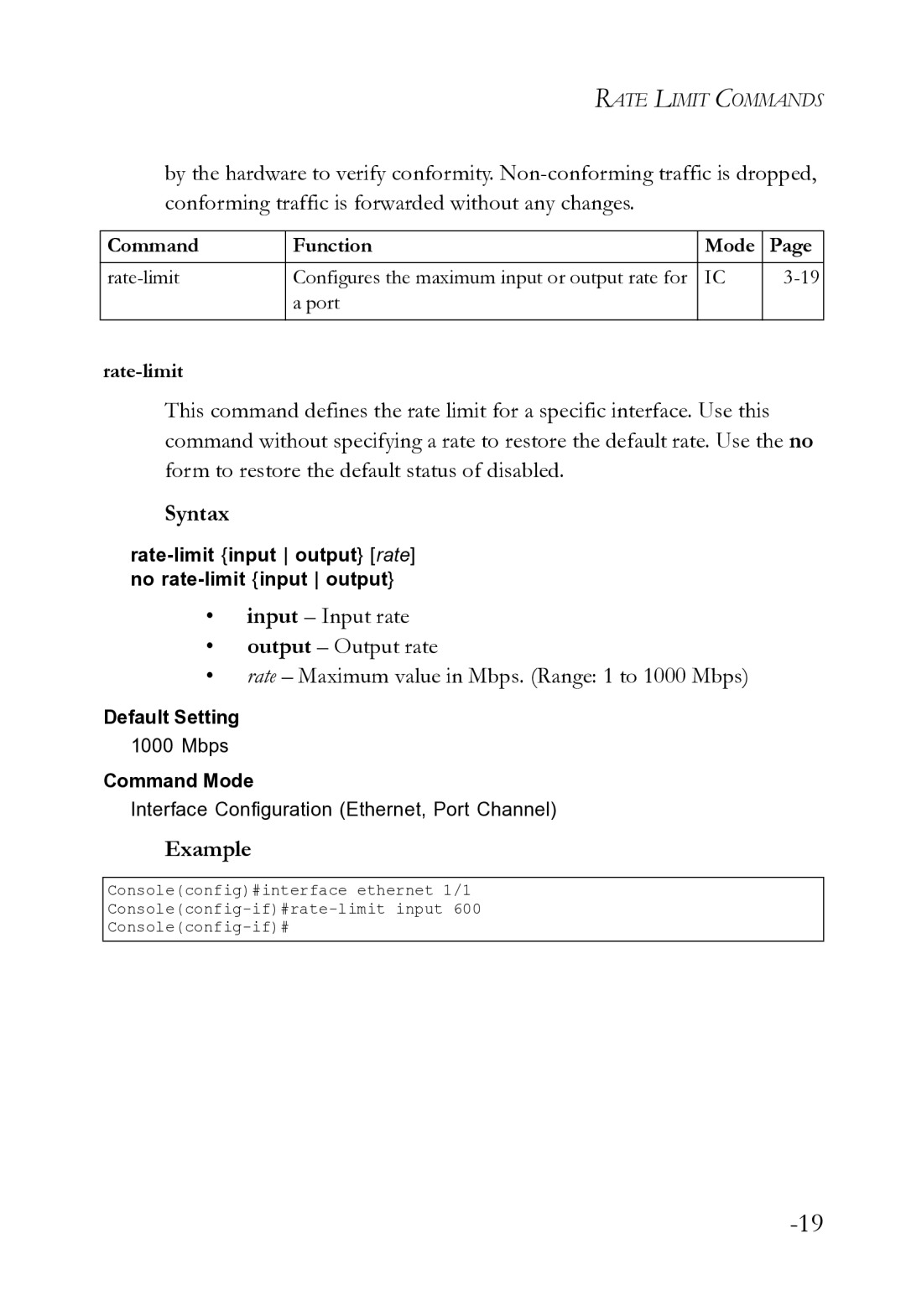 SMC Networks SMC8612XL3 F 1.0.1.3 manual Rate-limit 