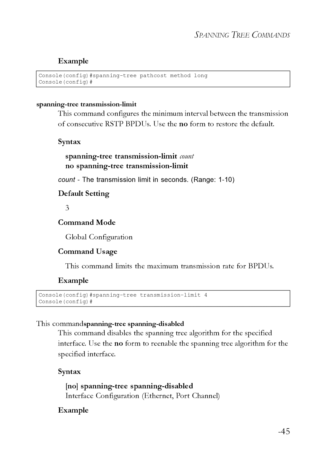 SMC Networks SMC8612XL3 F 1.0.1.3 manual Default Setting Command Mode 