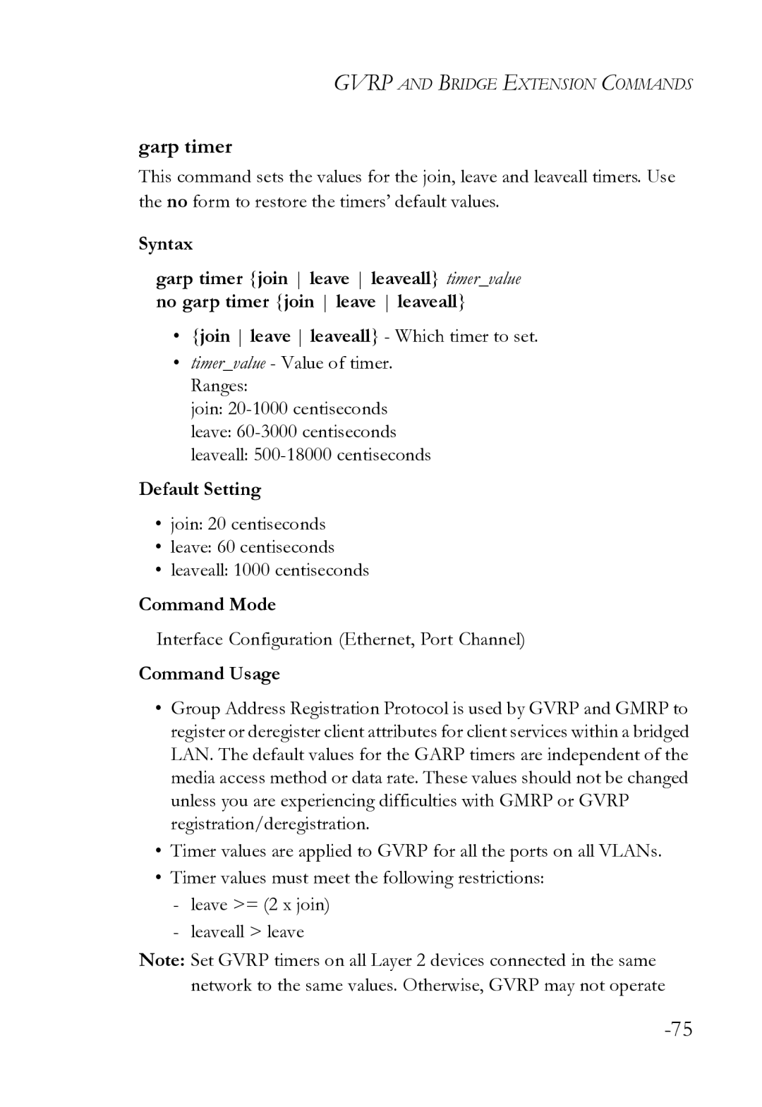 SMC Networks SMC8612XL3 F 1.0.1.3 manual Garp timer 