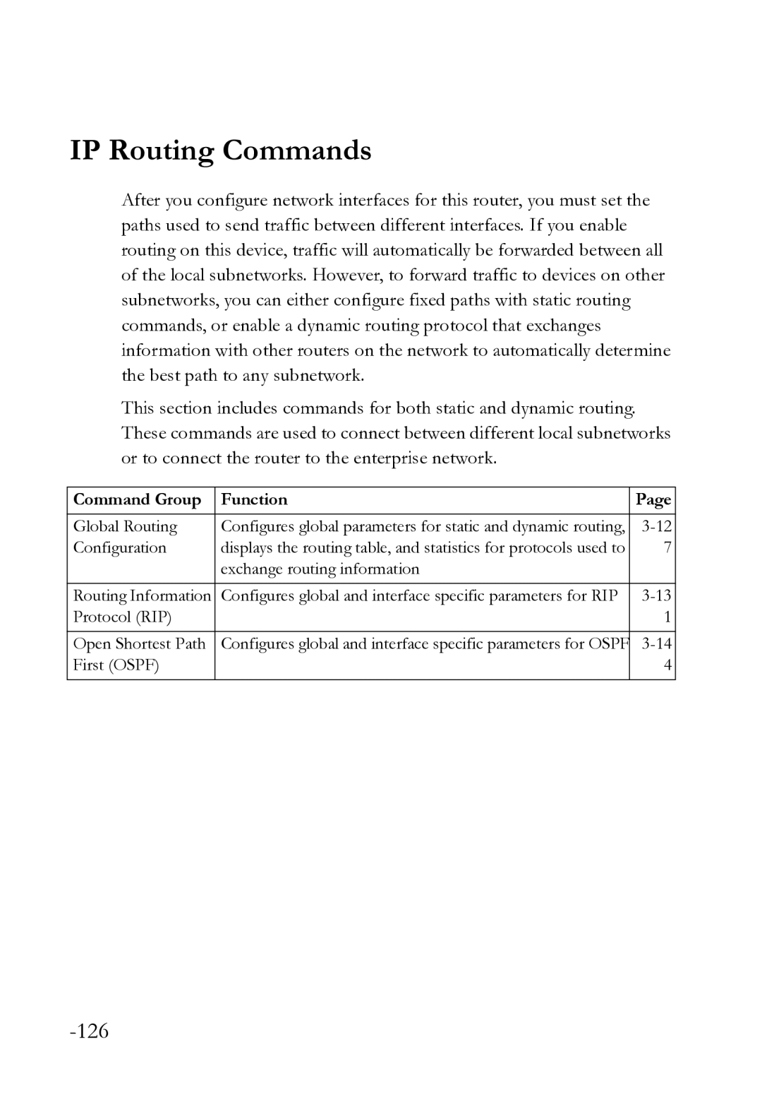 SMC Networks SMC8612XL3 F 1.0.1.3 manual IP Routing Commands, 126 