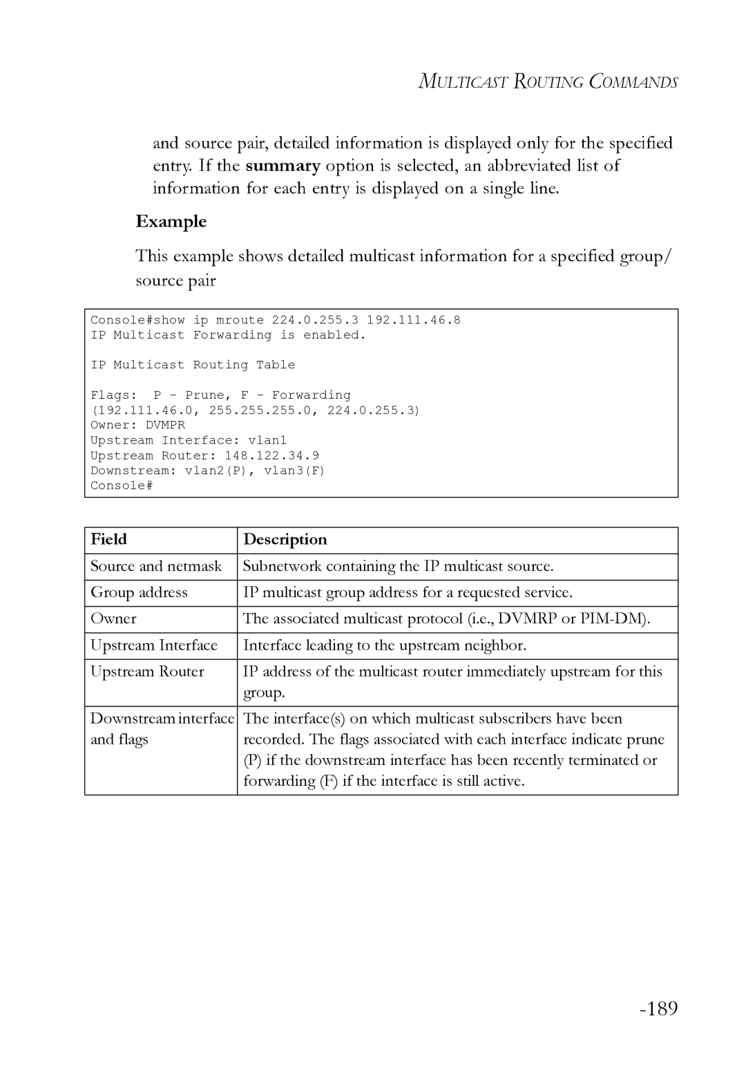 SMC Networks SMC8612XL3 F 1.0.1.3 manual Interfaces on which multicast subscribers have been 