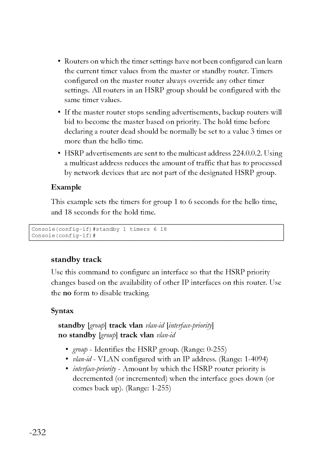 SMC Networks SMC8612XL3 F 1.0.1.3 manual 232, Standby track 