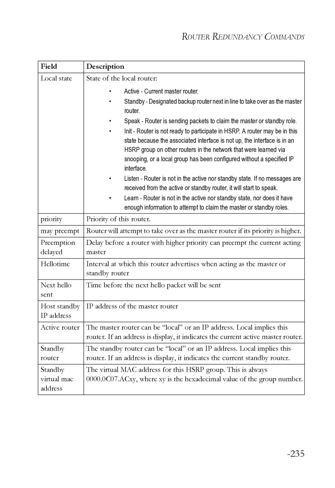 SMC Networks SMC8612XL3 F 1.0.1.3 manual Priority Priority of this router May preempt 