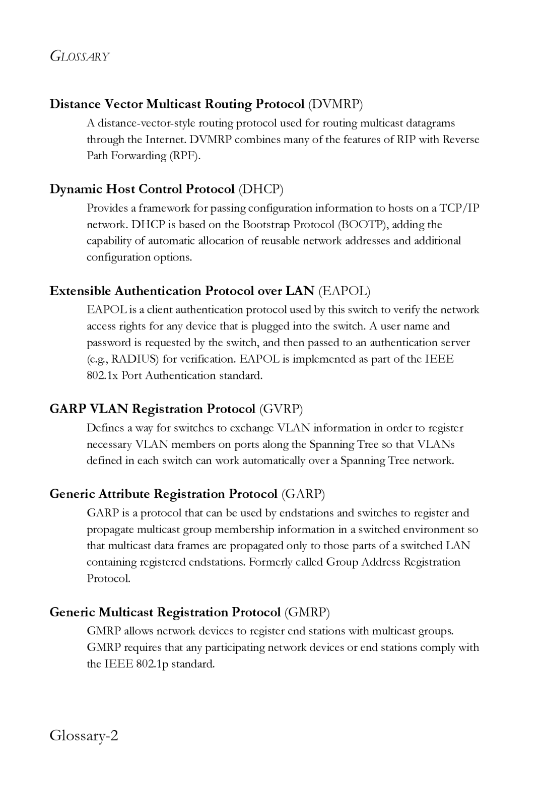 SMC Networks SMC8612XL3 F 1.0.1.3 manual Glossary-2 