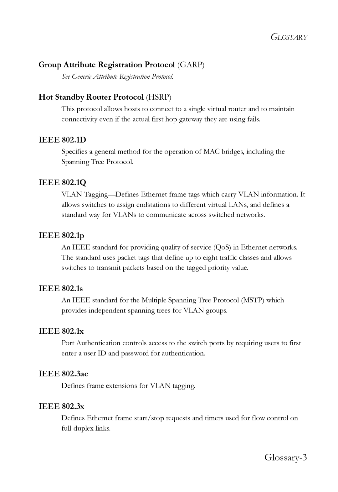 SMC Networks SMC8612XL3 F 1.0.1.3 manual Glossary-3 