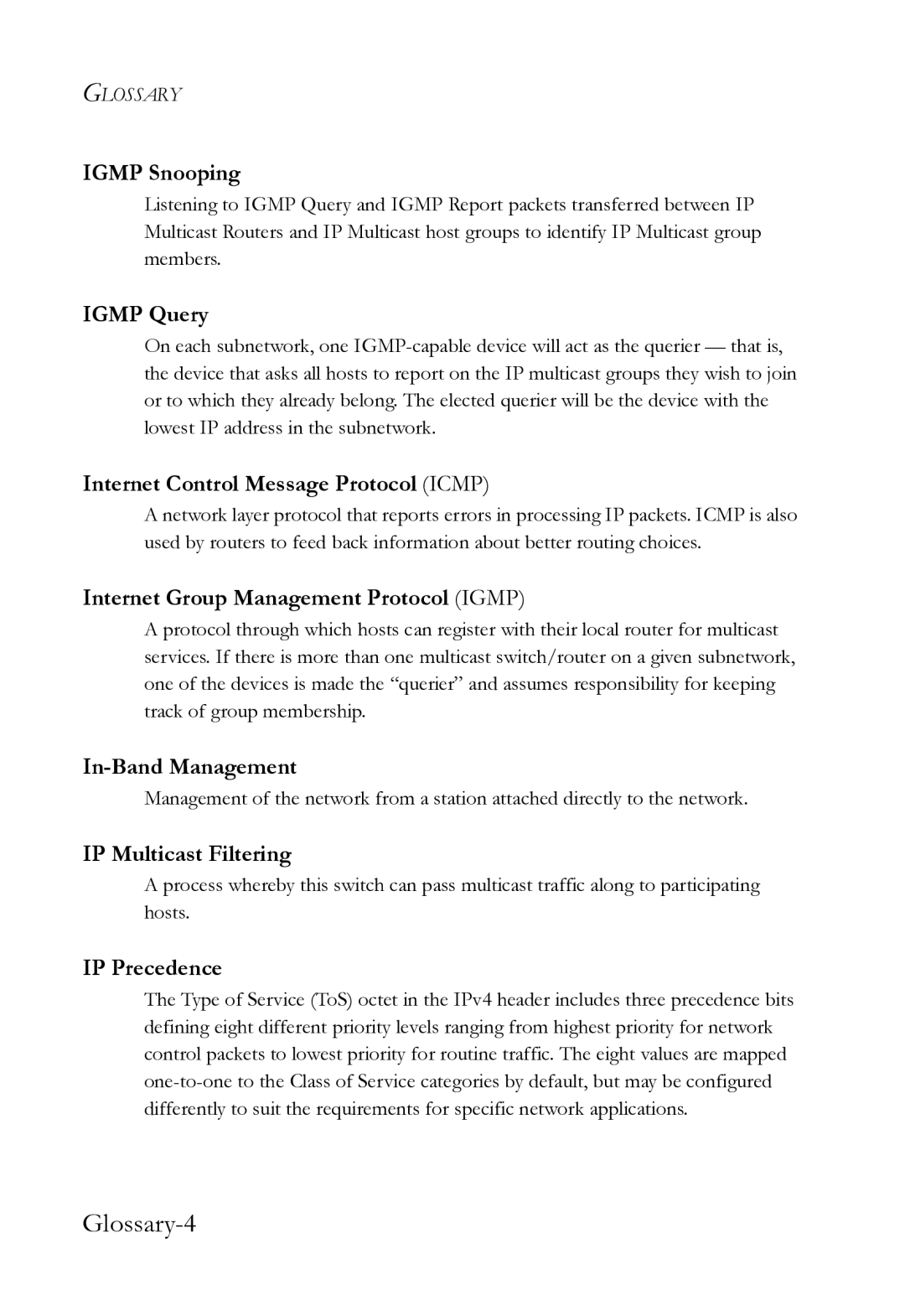 SMC Networks SMC8612XL3 F 1.0.1.3 manual Glossary-4 