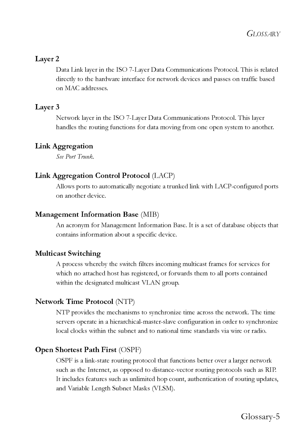 SMC Networks SMC8612XL3 F 1.0.1.3 manual Glossary-5 