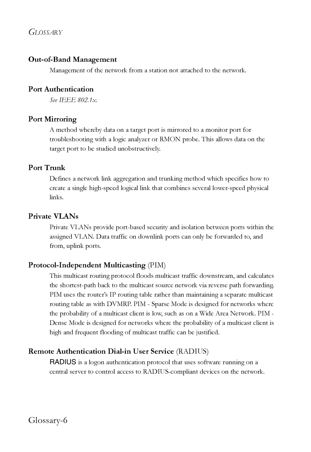 SMC Networks SMC8612XL3 F 1.0.1.3 manual Glossary-6 