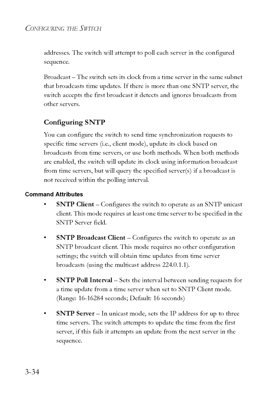 SMC Networks SMC8612XL3 F 1.0.1.3 manual Configuring Sntp 