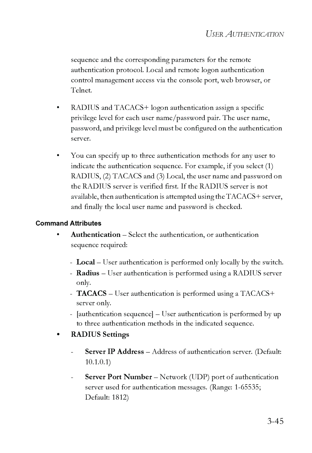 SMC Networks SMC8612XL3 F 1.0.1.3 manual Radius Settings 