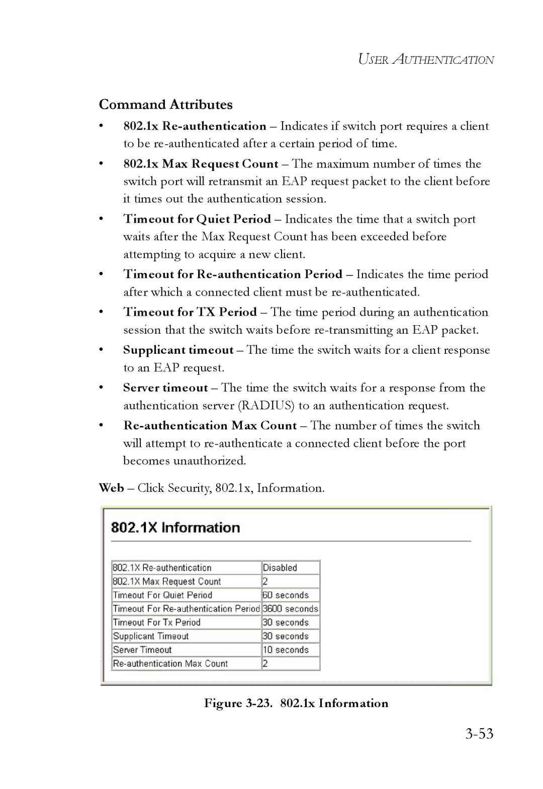 SMC Networks SMC8624/48T manual 23 .1x Information 