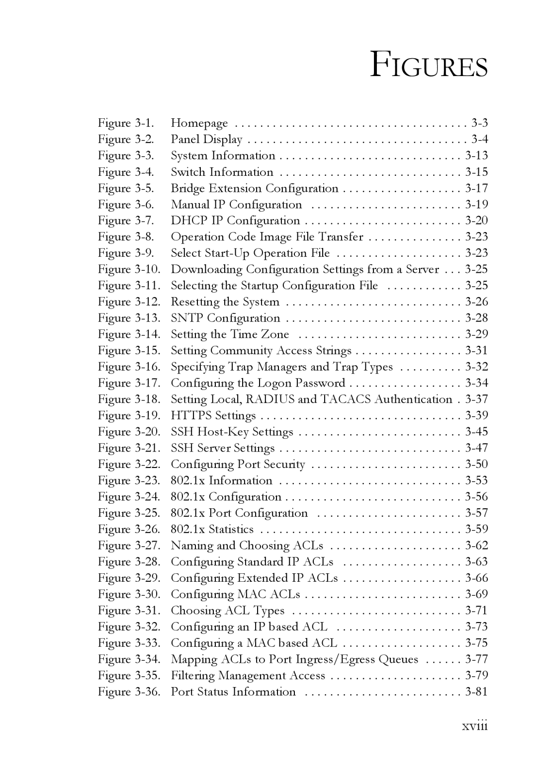 SMC Networks SMC8624/48T manual Figures, Xviii 