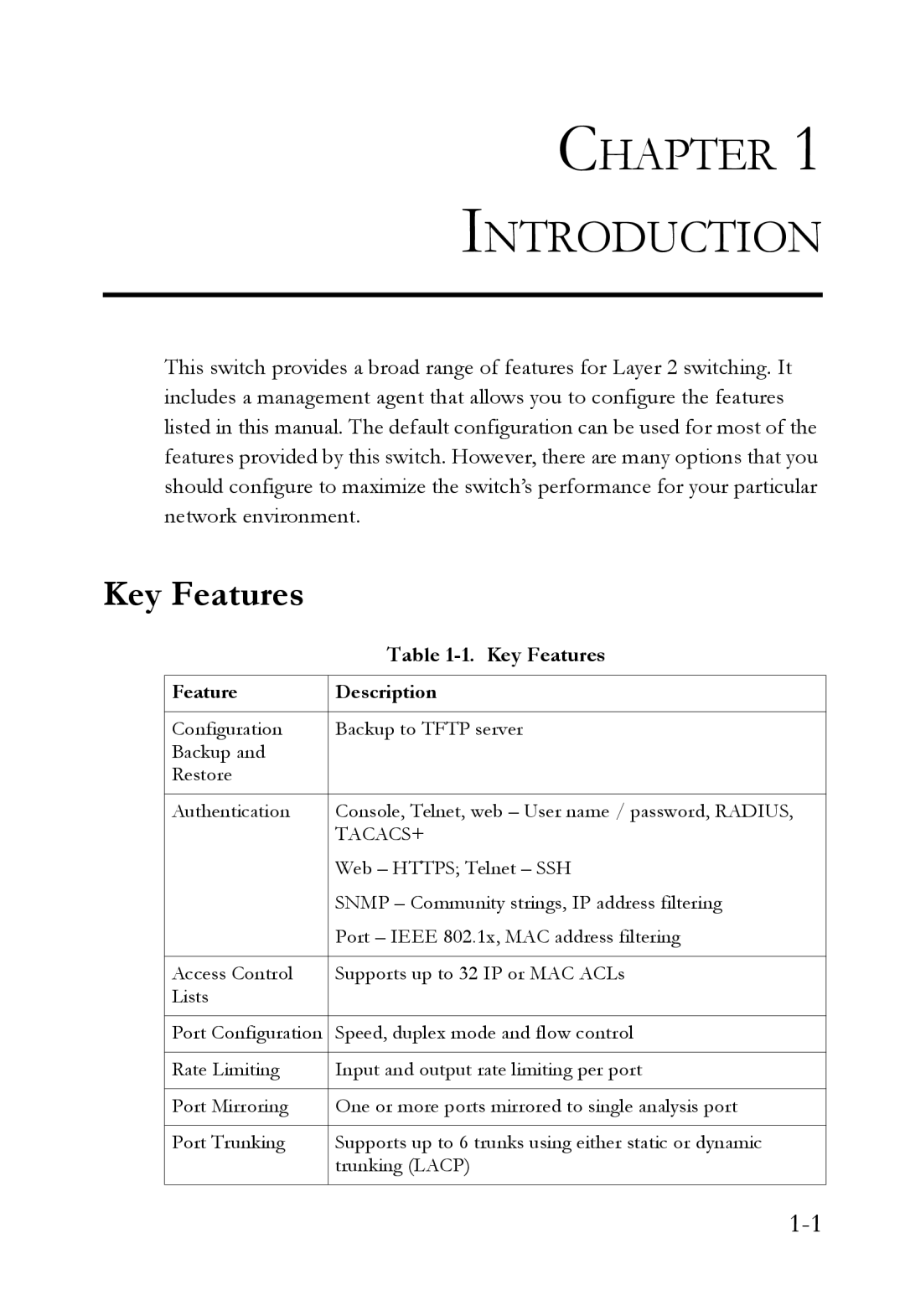 SMC Networks SMC8624/48T manual Key Features 