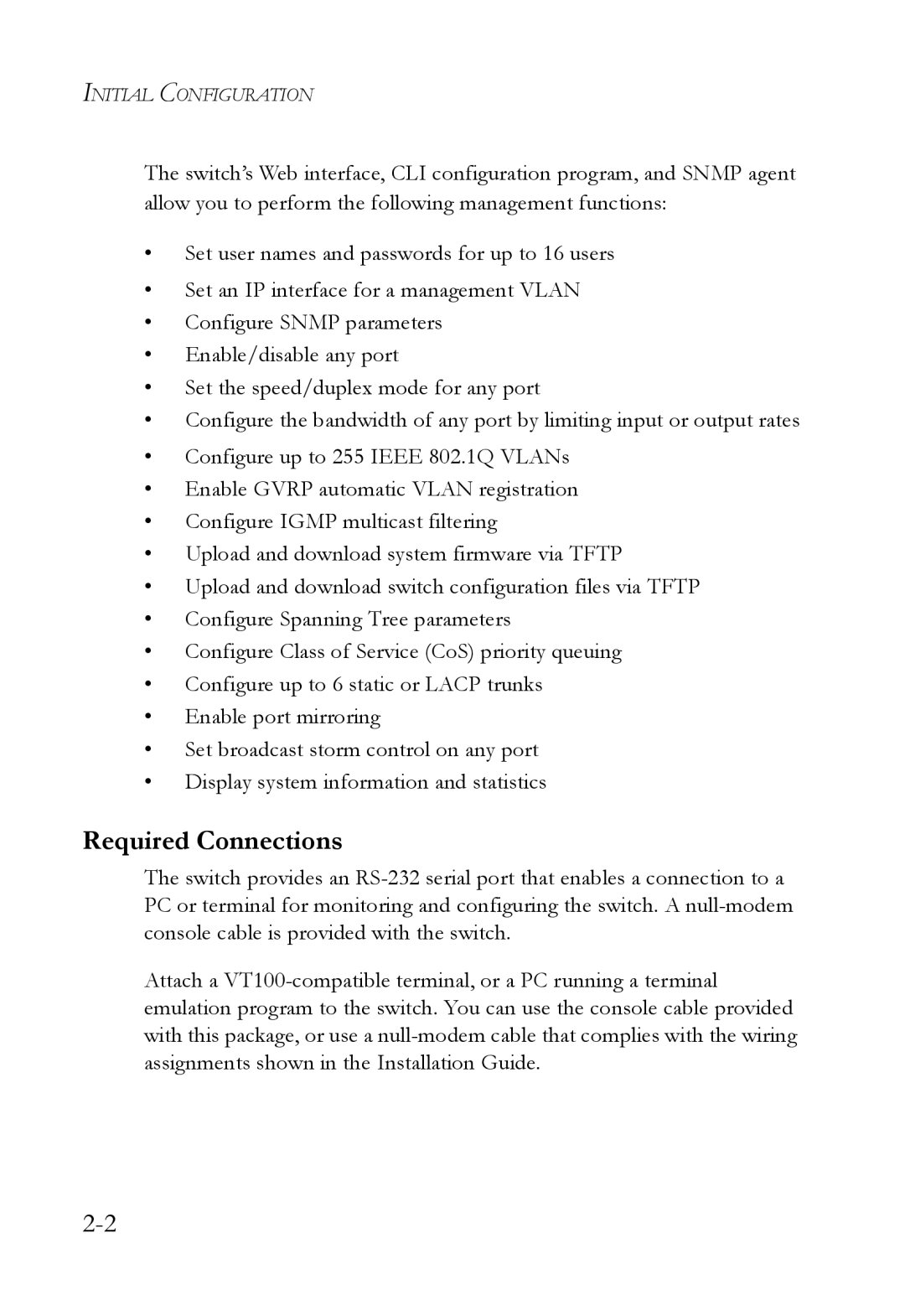 SMC Networks SMC8624/48T manual Required Connections 