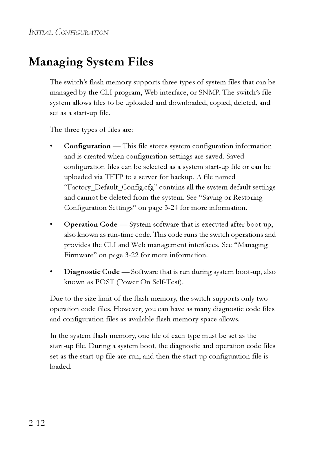 SMC Networks SMC8624/48T manual Managing System Files 