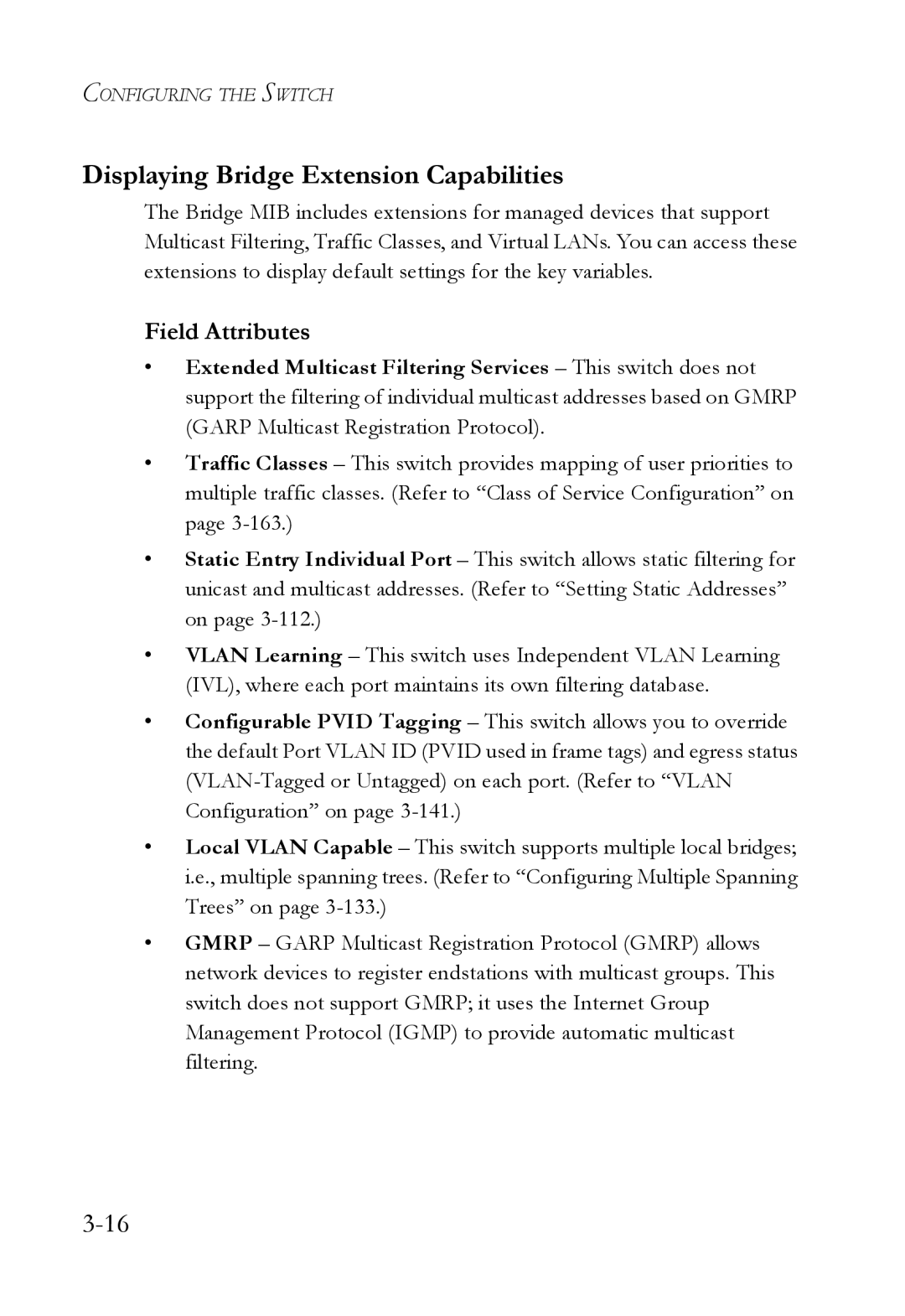 SMC Networks SMC8624/48T manual Displaying Bridge Extension Capabilities 