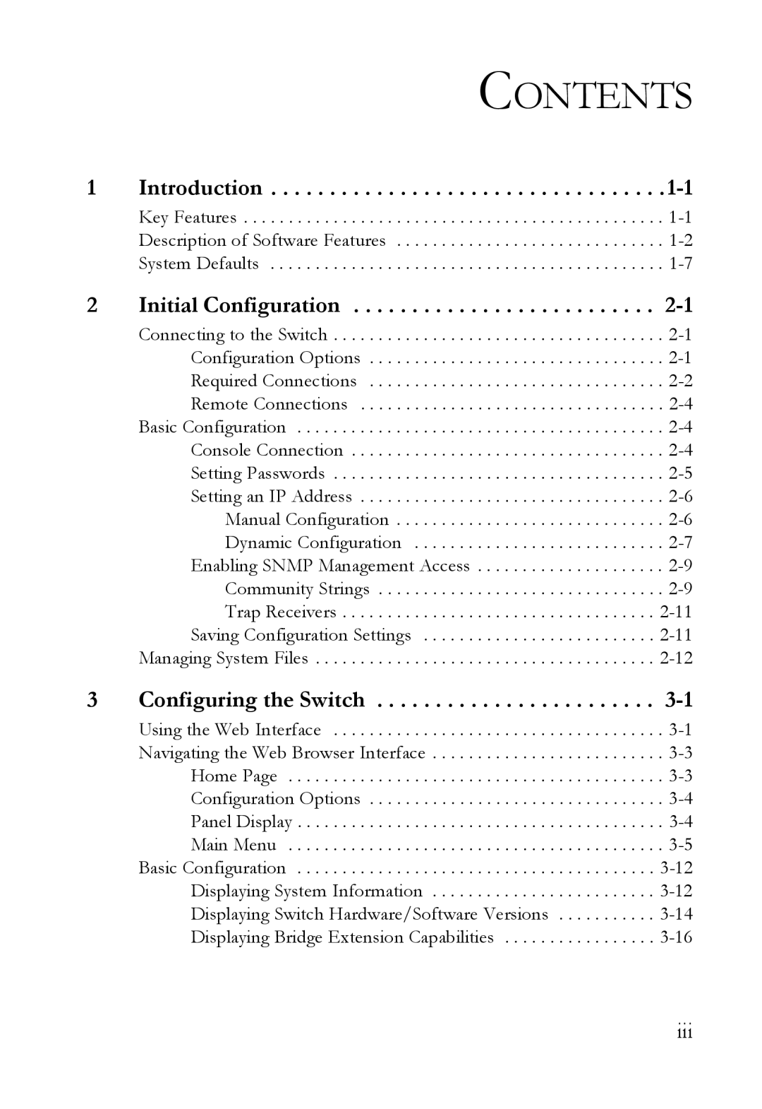 SMC Networks SMC8624/48T manual Contents 