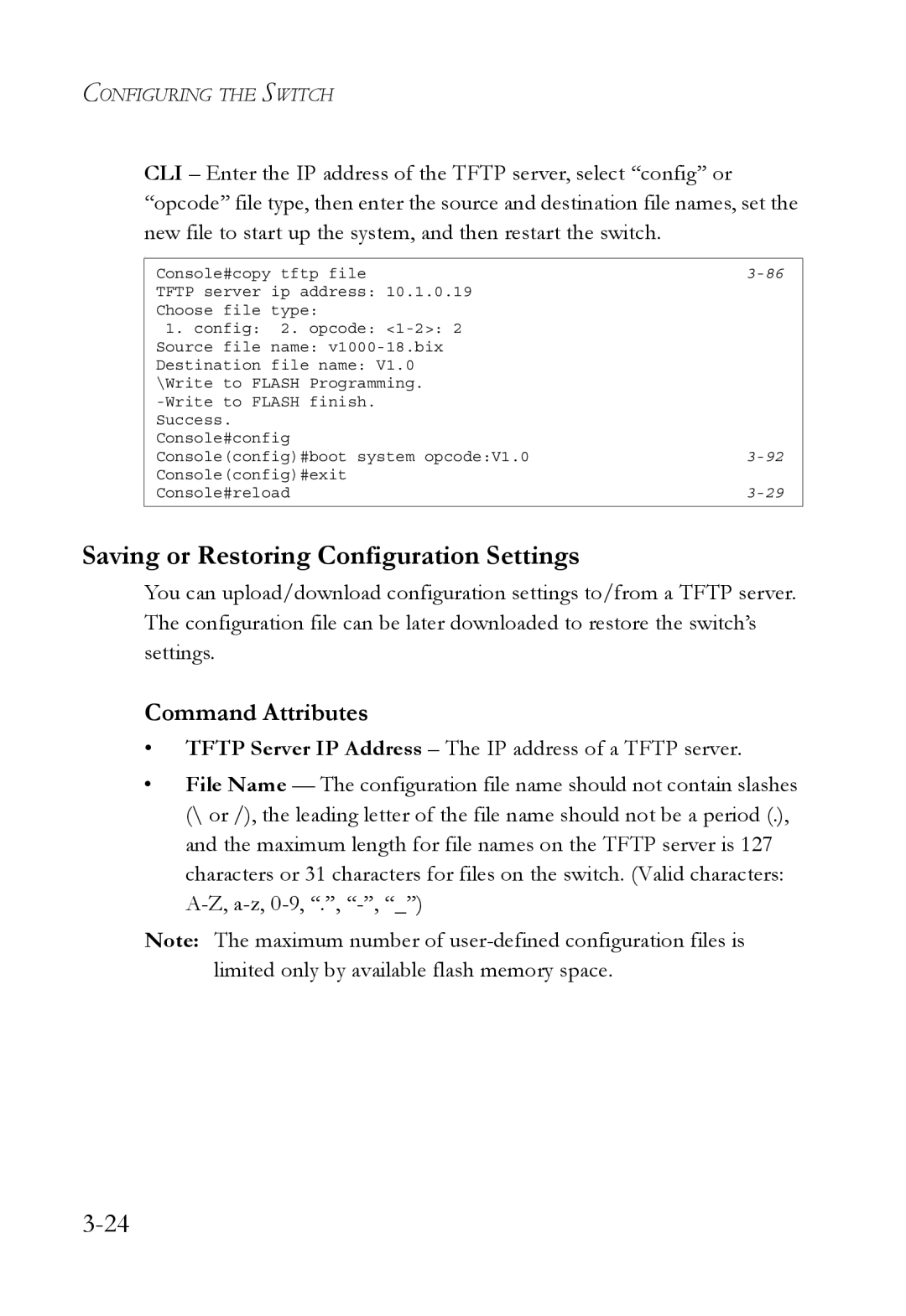 SMC Networks SMC8624/48T manual Saving or Restoring Configuration Settings 