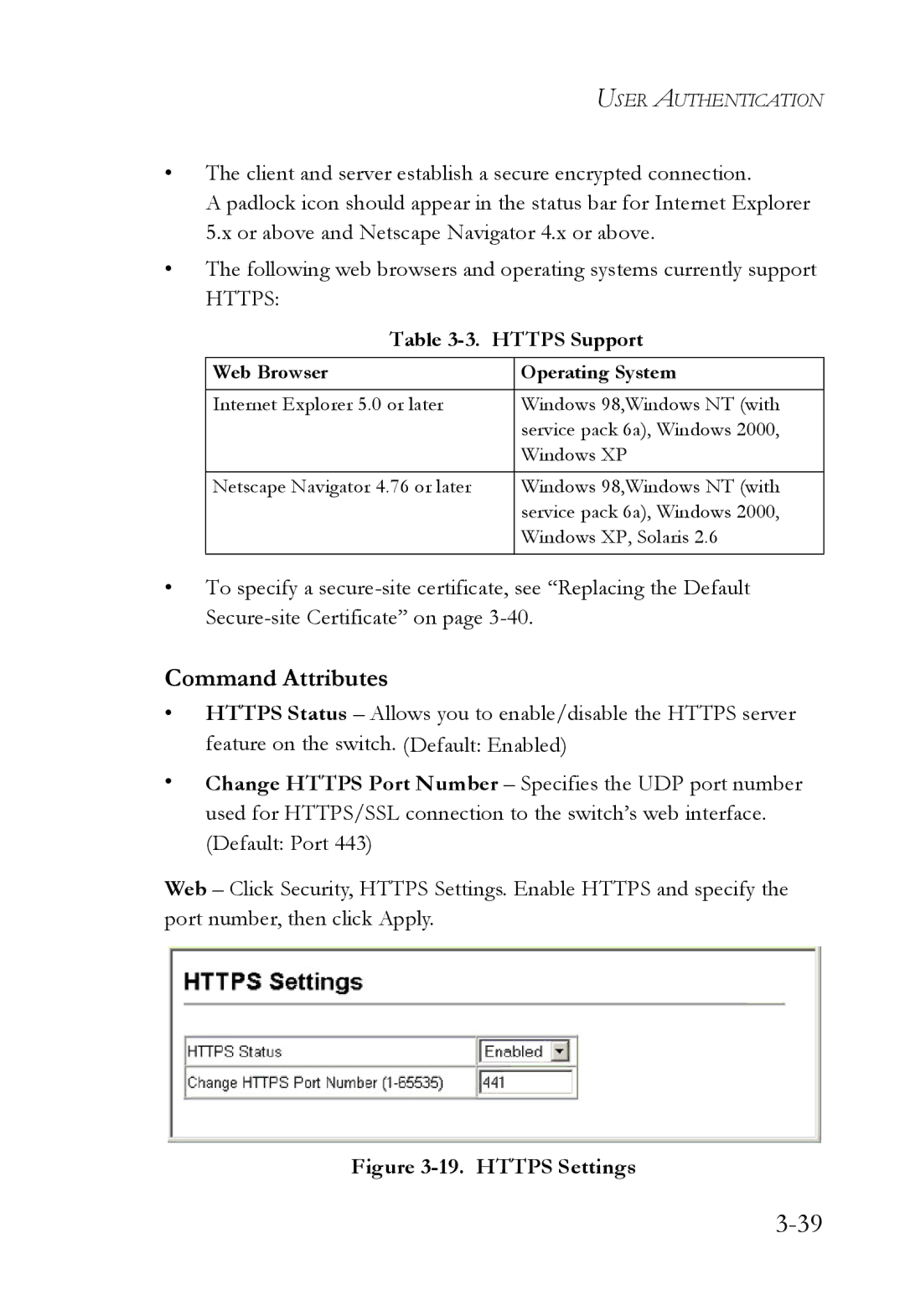 SMC Networks SMC8624/48T manual Https Support, Https Settings 