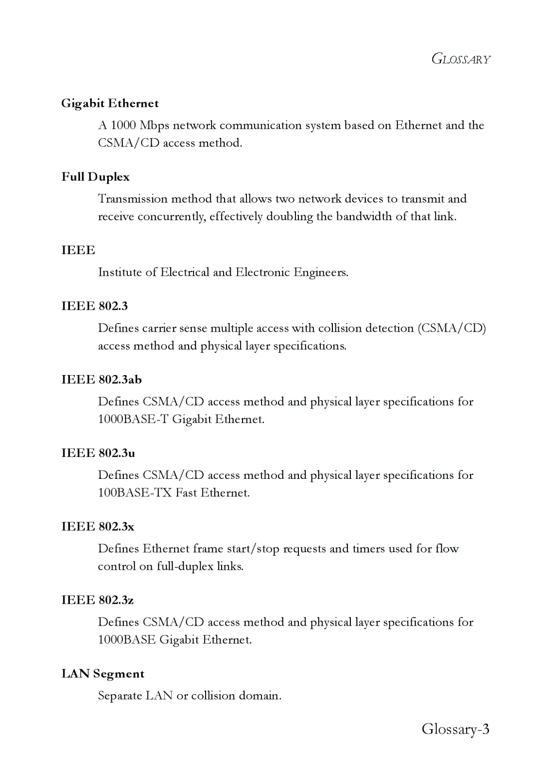 SMC Networks SMC8624T manual Glossary-3 