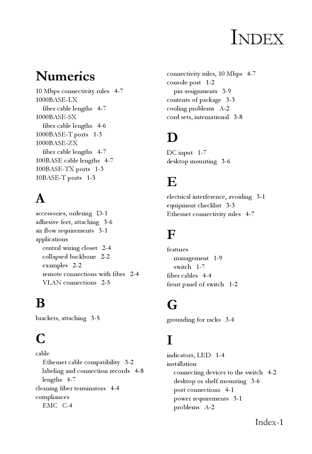 SMC Networks SMC8624T manual Index-1 