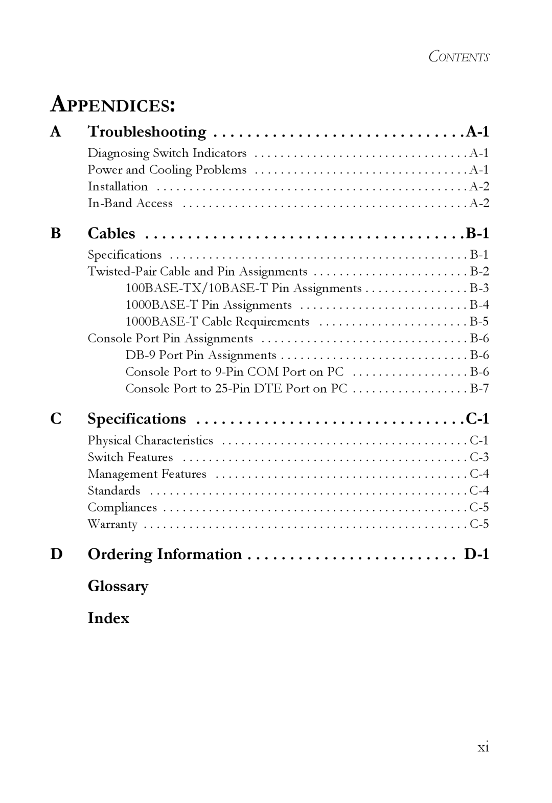 SMC Networks SMC8624T manual Appendices 