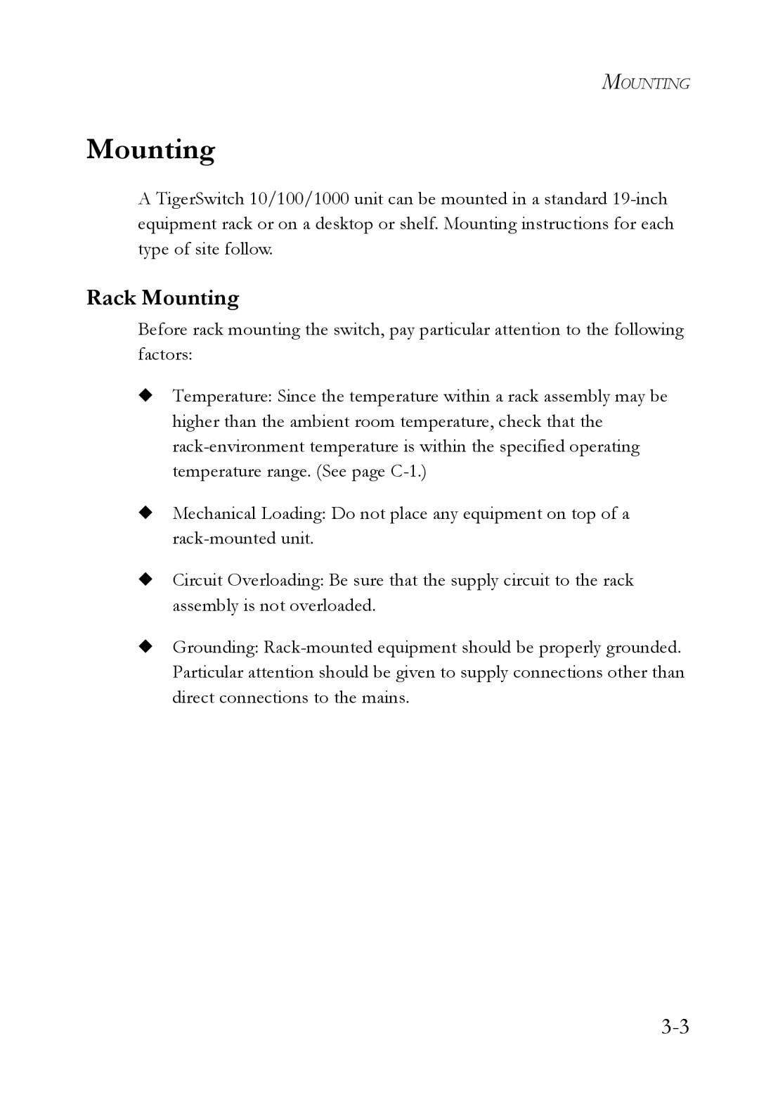 SMC Networks SMC8624T manual Rack Mounting 