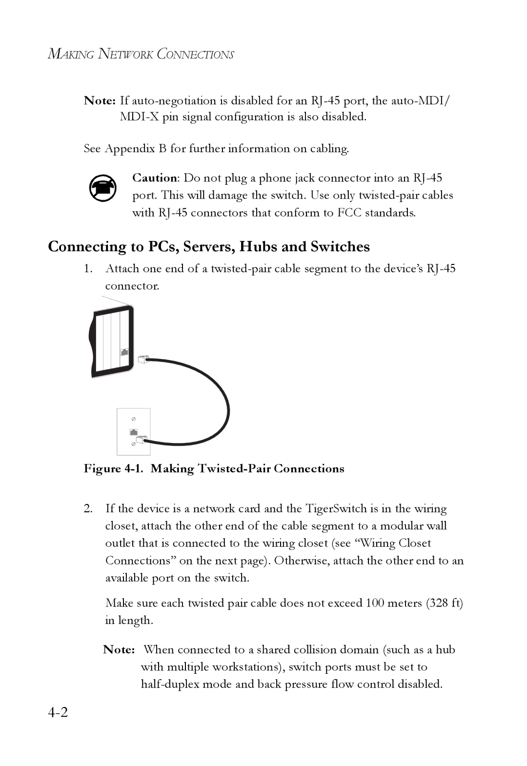 SMC Networks SMC8624T manual Connecting to PCs, Servers, Hubs and Switches, Making Twisted-Pair Connections 