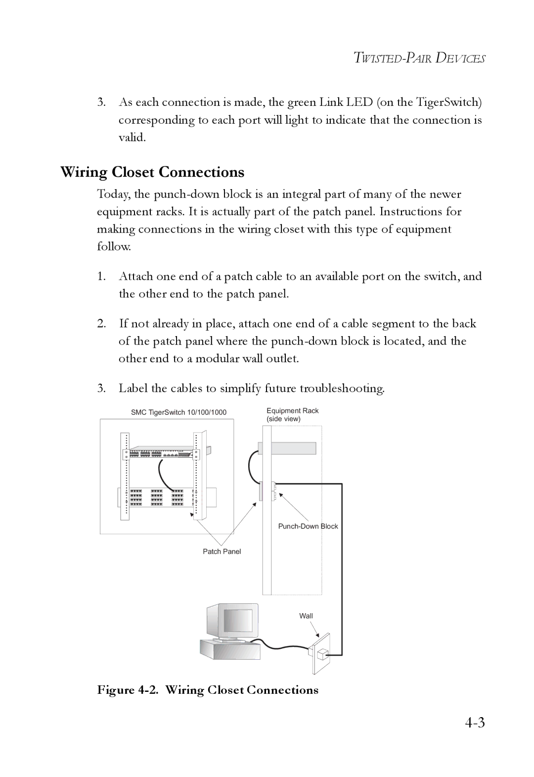 SMC Networks SMC8624T manual Wiring Closet Connections 