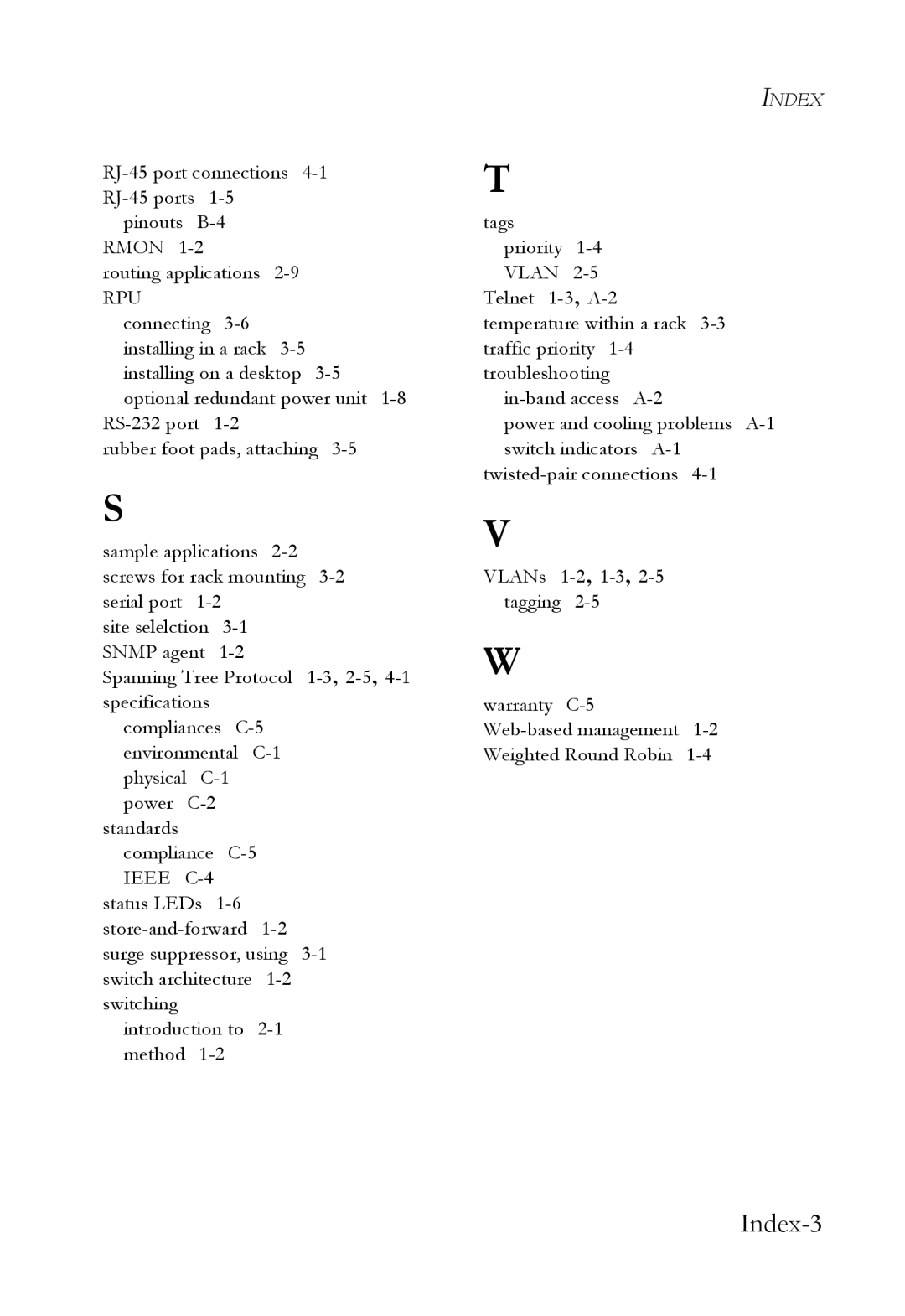 SMC Networks SMC8624T manual Index-3 