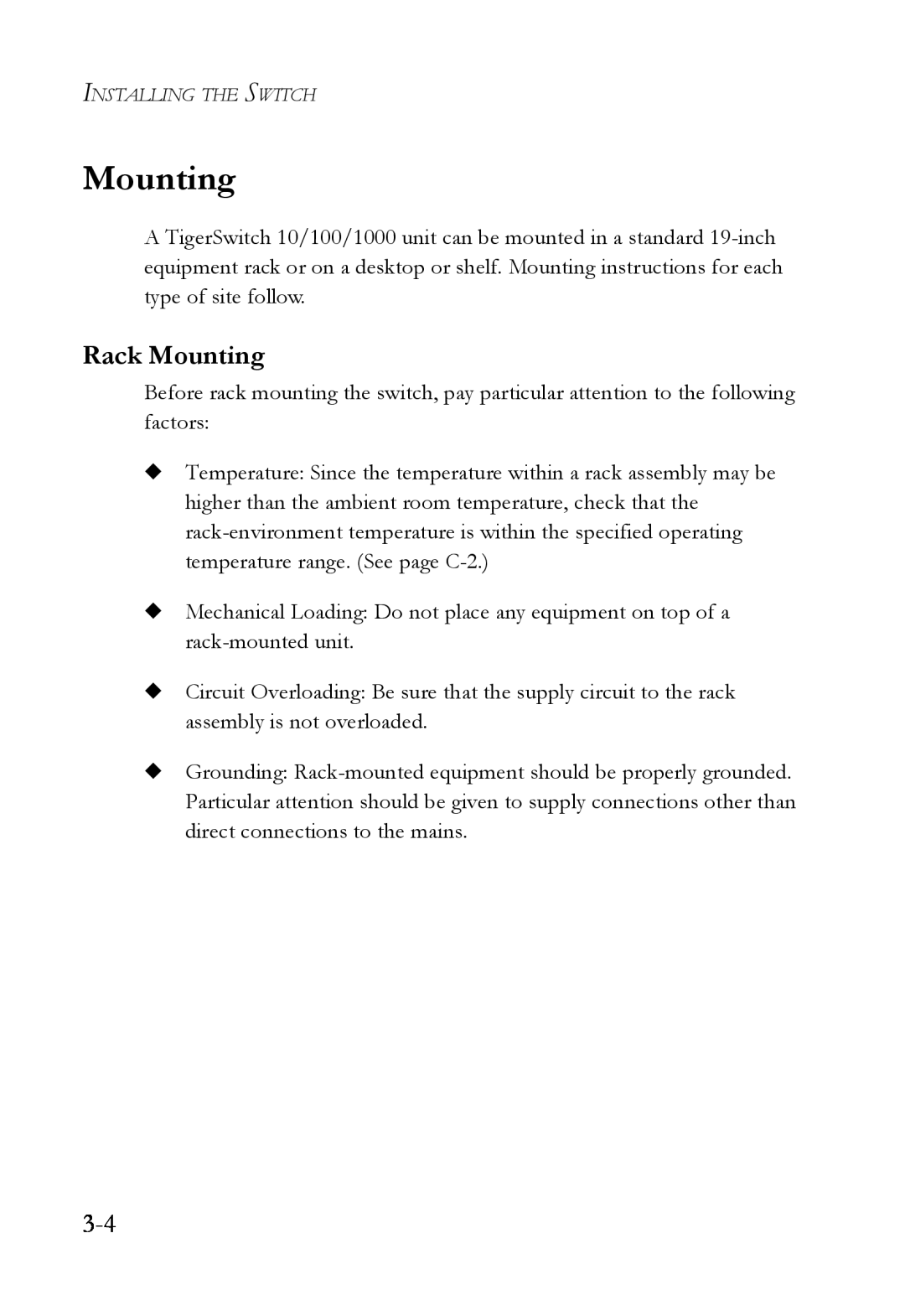 SMC Networks SMC8624T manual Rack Mounting 