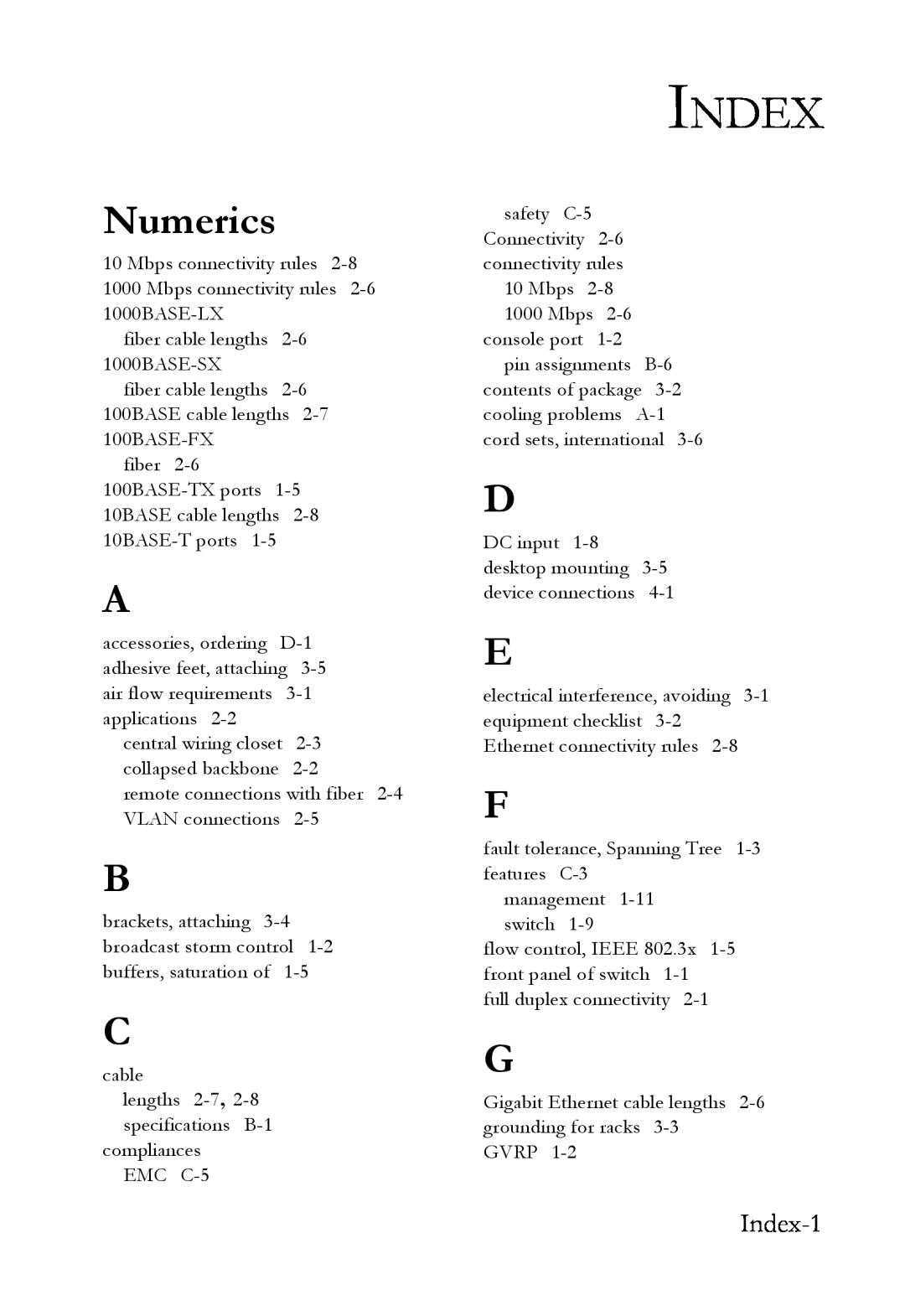 SMC Networks SMC8624T manual Numerics, Index-1 