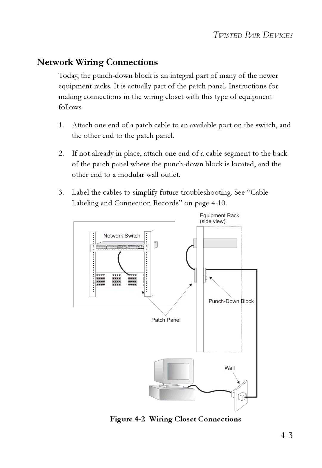 SMC Networks SMC8748ML3, SMC8724ML3 manual Network Wiring Connections, Wiring Closet Connections 