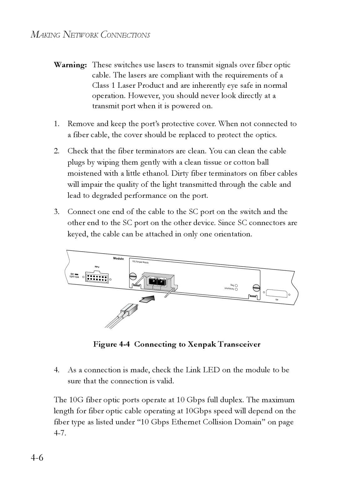 SMC Networks SMC8724ML3, SMC8748ML3 manual Connecting to Xenpak Transceiver 