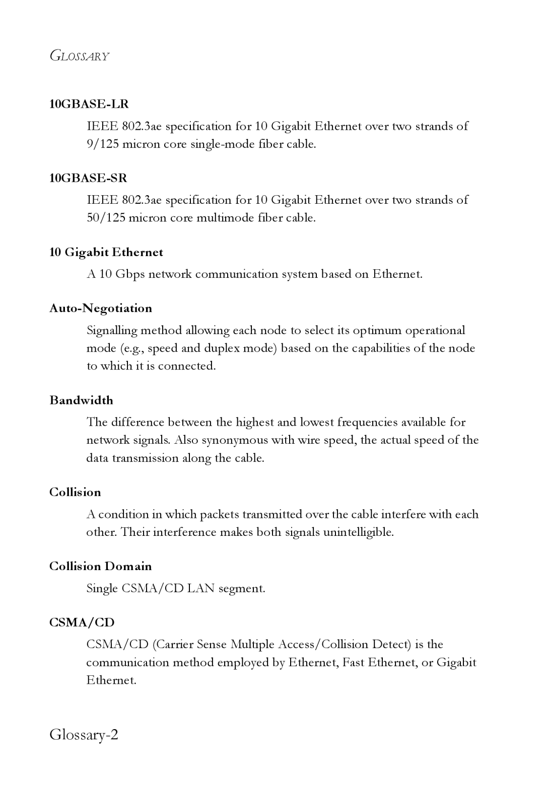 SMC Networks SMC8724ML3, SMC8748ML3 manual Glossary-2 