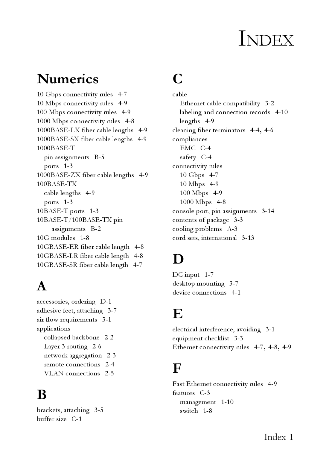 SMC Networks SMC8748ML3, SMC8724ML3 manual Index-1 