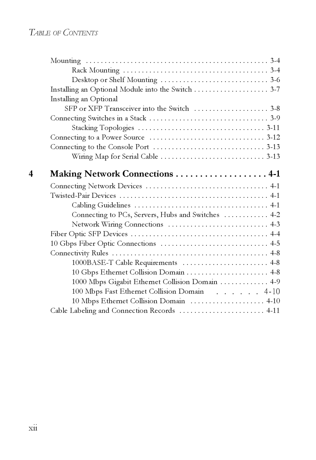 SMC Networks SMC8848M manual Making Network Connections, Xii 