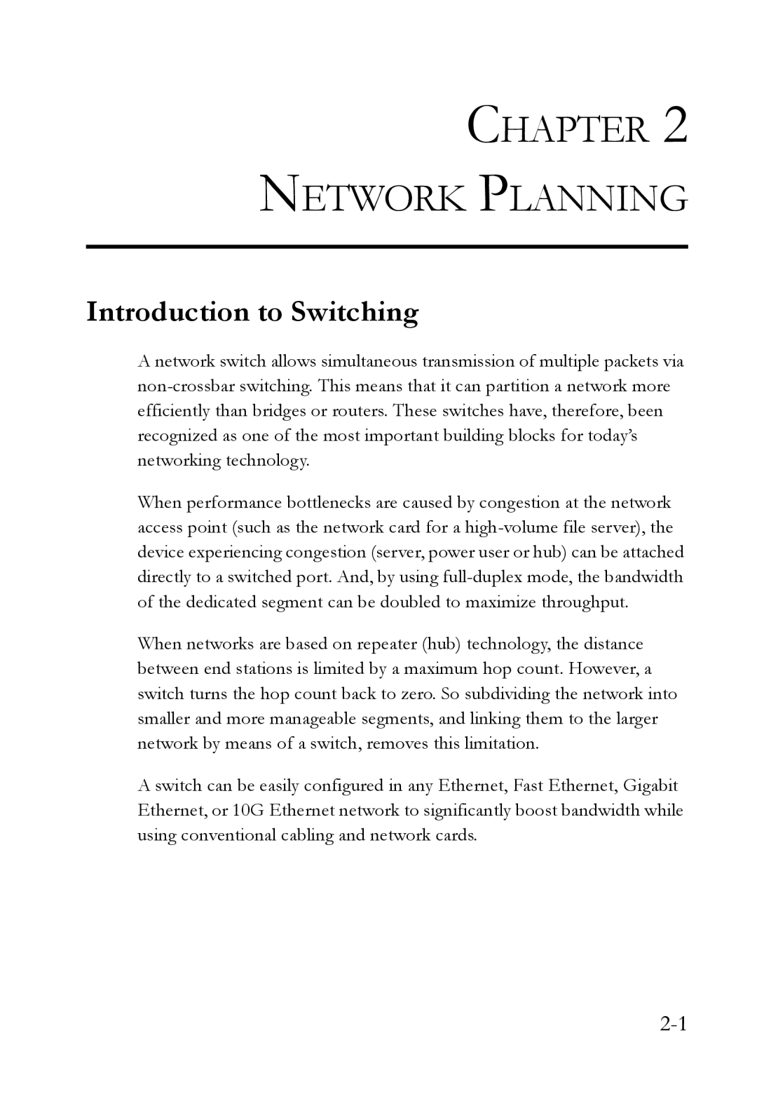 SMC Networks SMC8848M manual Chapter Network Planning, Introduction to Switching 