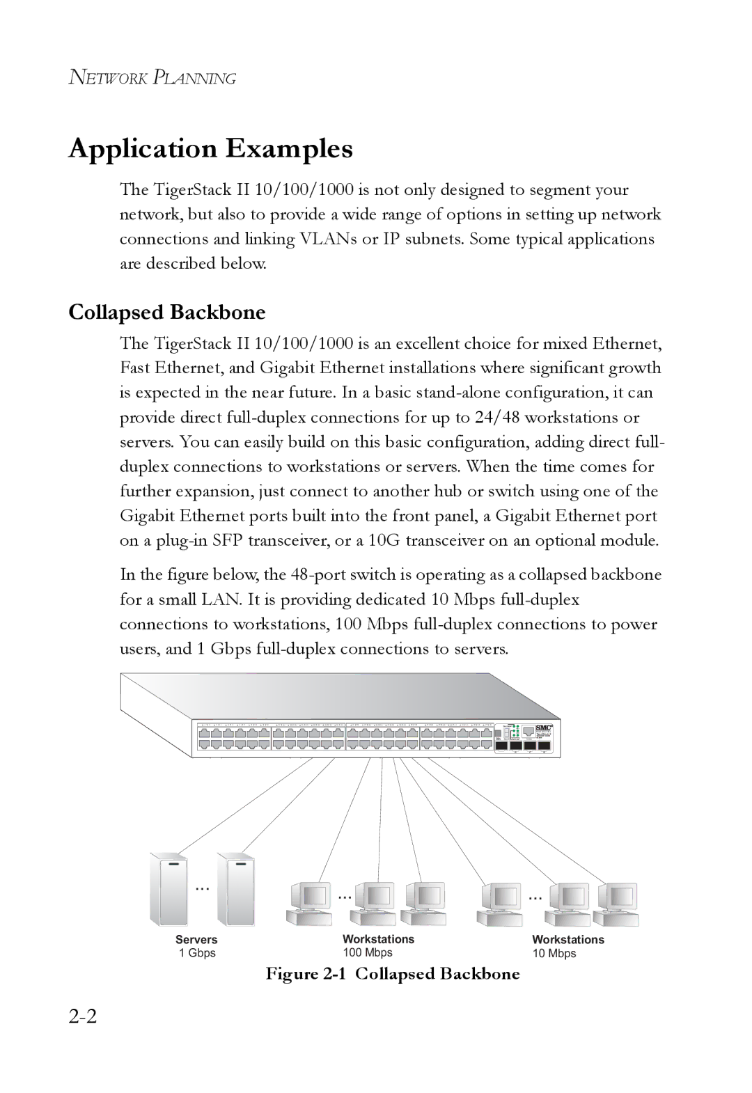 SMC Networks SMC8848M manual Application Examples, Collapsed Backbone 