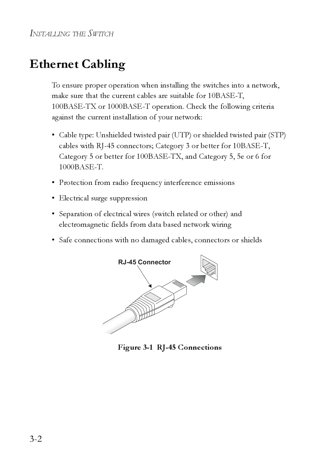 SMC Networks SMC8848M manual Ethernet Cabling, RJ-45 Connections 