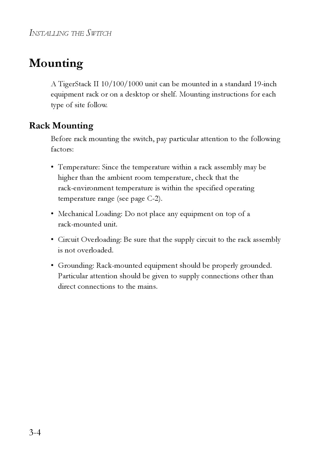 SMC Networks SMC8848M manual Rack Mounting 