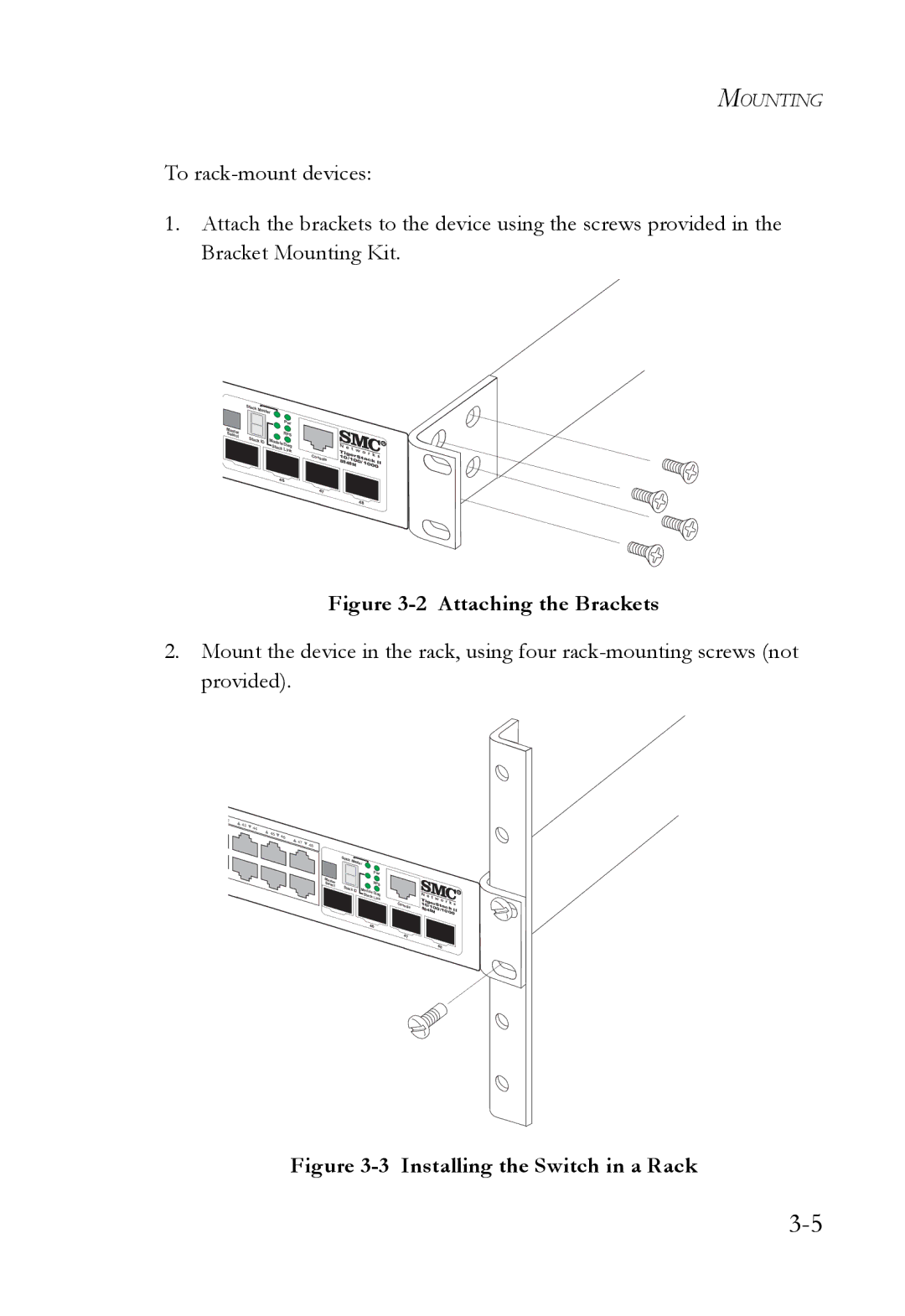 SMC Networks SMC8848M manual Attaching the Brackets 