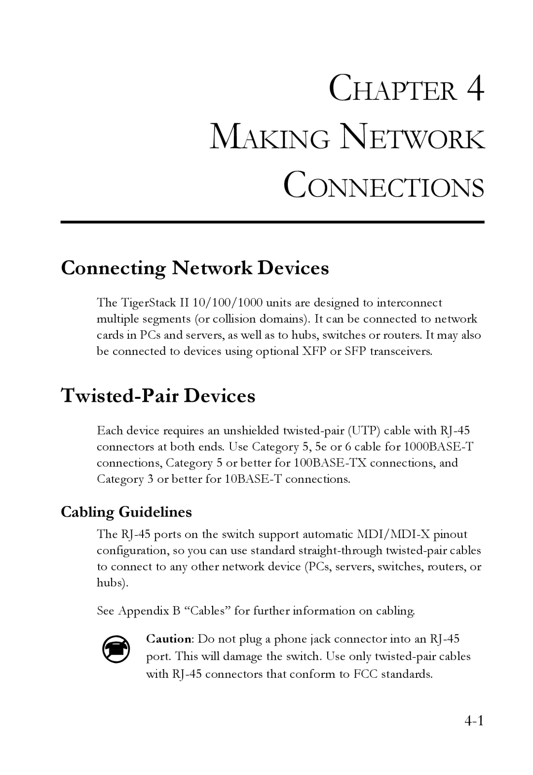 SMC Networks SMC8848M manual Chapter Making Network Connections, Connecting Network Devices, Twisted-Pair Devices 